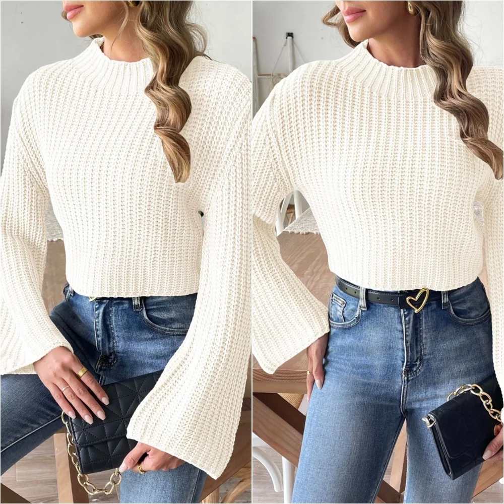 Frosted Grace Mock Neck Sweater - Ivory - Picture 2 of 5
